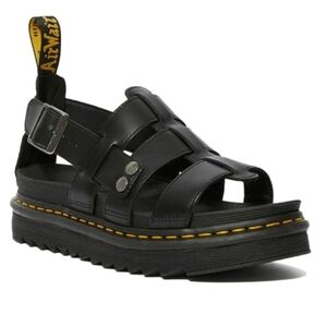 DR. MARTENS TERRY BLACK BRANDO UNISEX LEATHER FISHERMAN SANDAL M9/W10